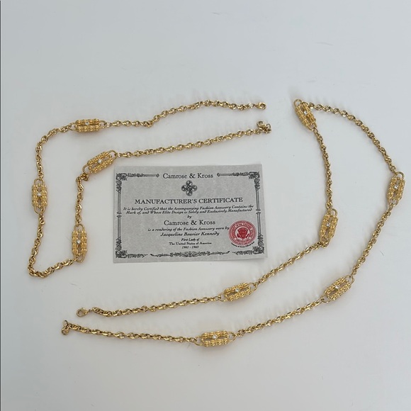 FINAL! VTG! Camrose & Kross Timeless Gold Link Chain Necklace Bracelet Set - Picture 5 of 9